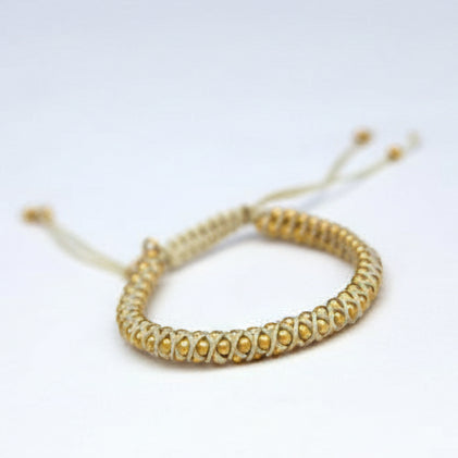 Yellow Gold Vermeil Beaded Bracelet 18K