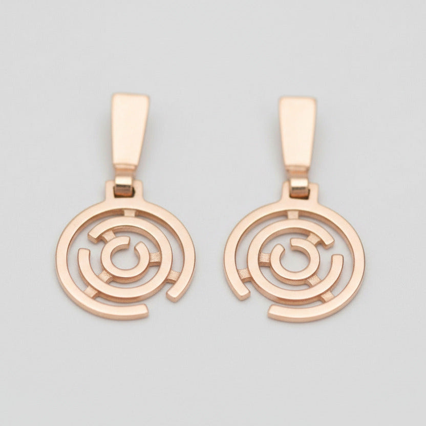 Geometric Contemporary Circular Stud Earrings 18 carat Rose Gold Vermeil