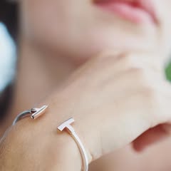 classic t-bangle bracelet Sterling silver with rose gold detailing