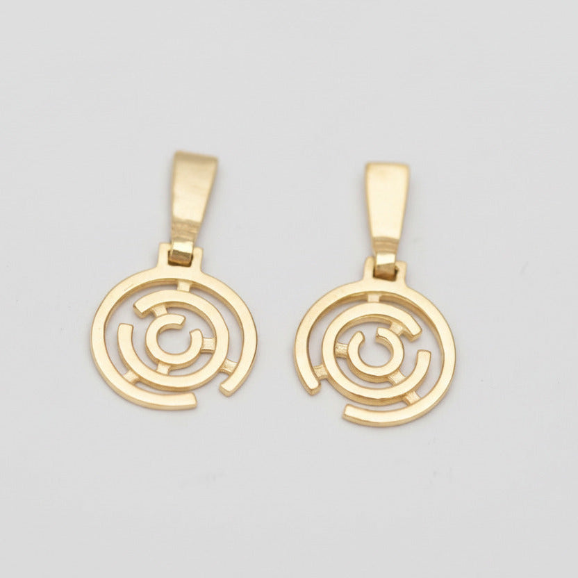 Geometric Contemporary Circular Stud Earrings 18 carat yellow gold vermeil