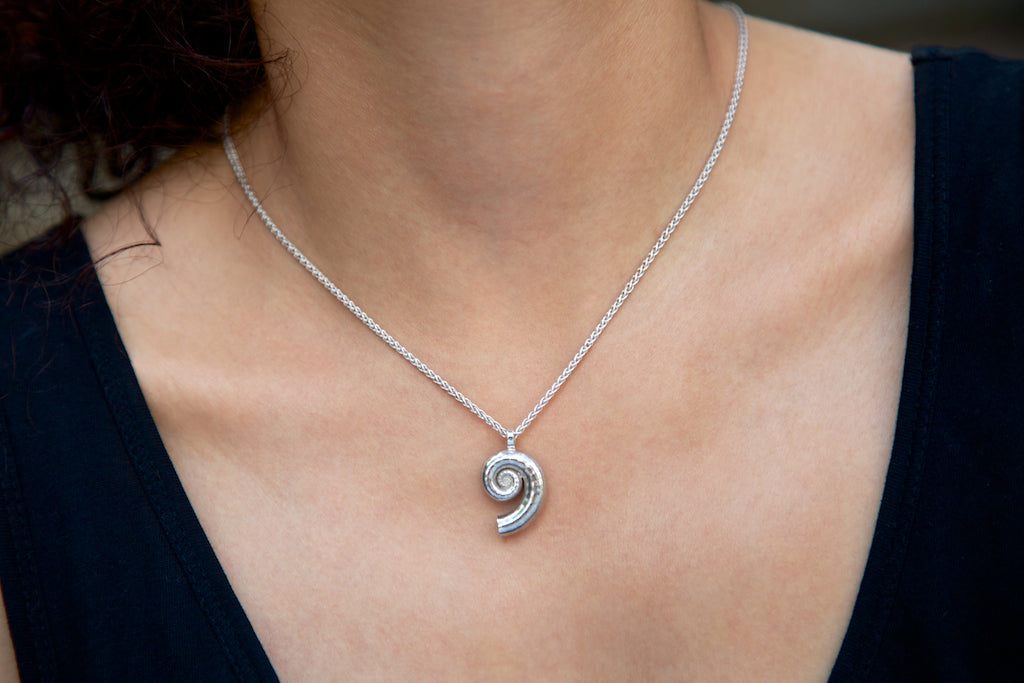 Sterling Silver Spirula question mark Necklace