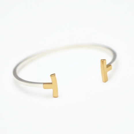 Curved T-Bangle Bracelet