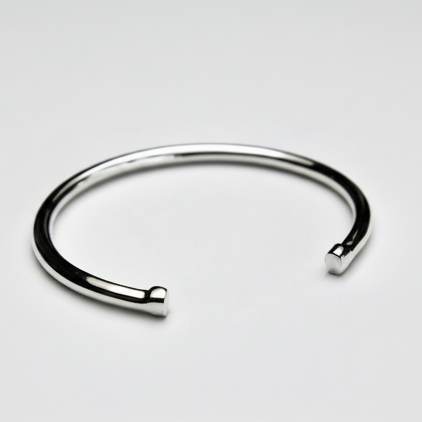 The Ultimate Solid Sterling Silver Bracelet Bangle for him or her. Natural, relaxed design Very wearable.