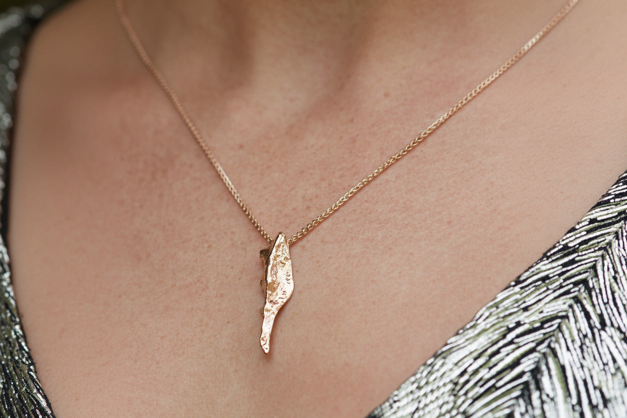original design stylish pendant necklace solid Sterling silver with 18 carat rose gold vermeil