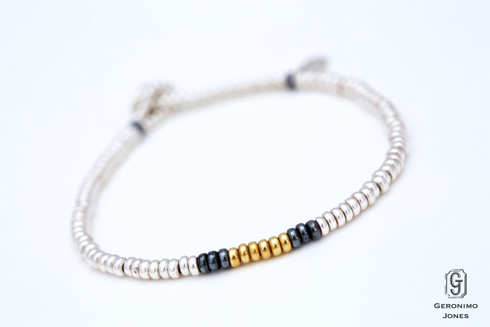 Tana Beaded Bracelet yellow gold, sterling silver and black rhodium