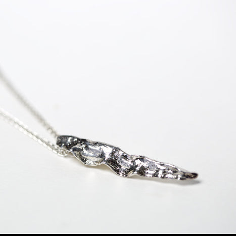 Organic Natural Sterling Silver Shard Pendant Necklace. Original gift idea for her