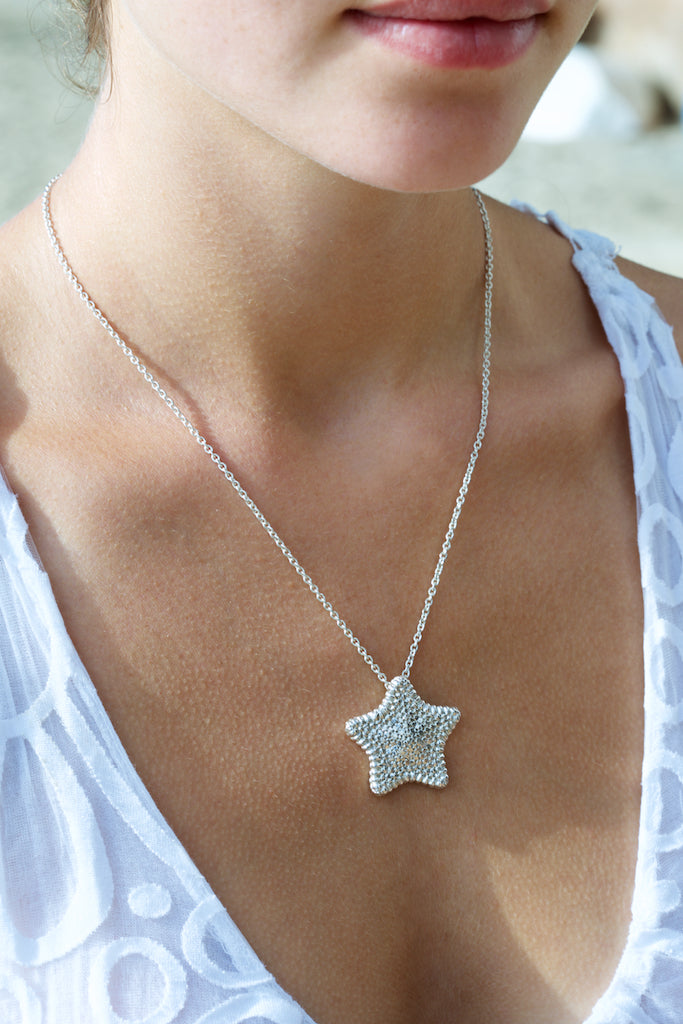 Glittering Seastar Pendant Necklace