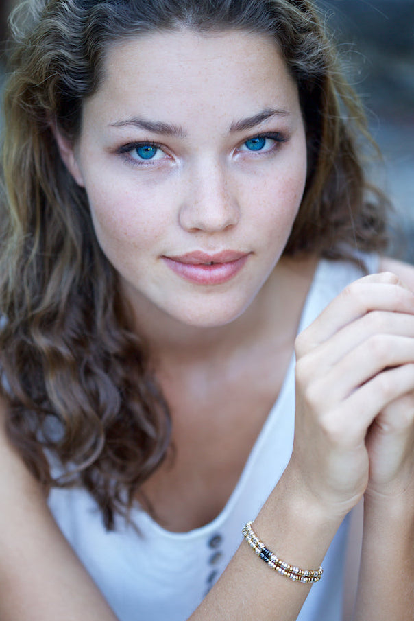 Precious Metal Double Strand Beaded Bracelets