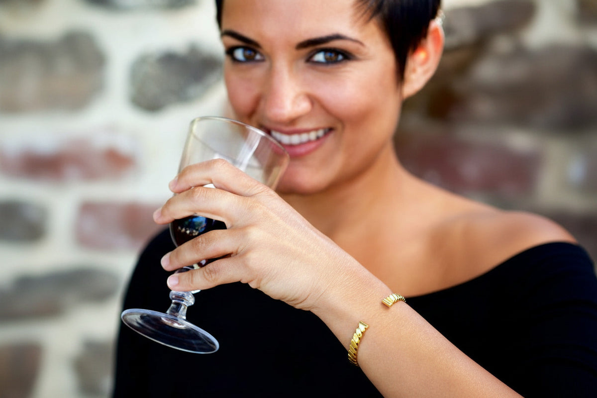 The Metroplolitan Bangle Bracelet in yellow gold.