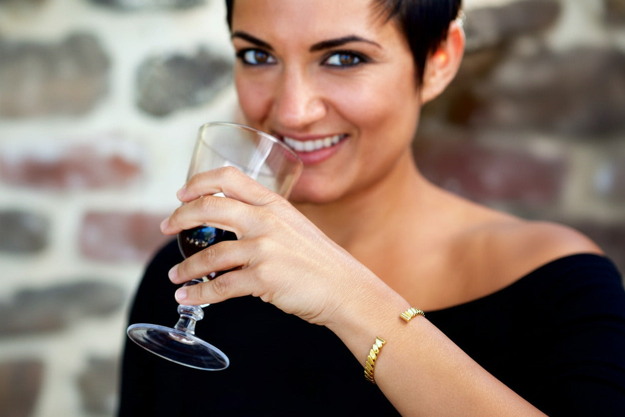 The Metroplolitan Bangle Bracelet in yellow gold.